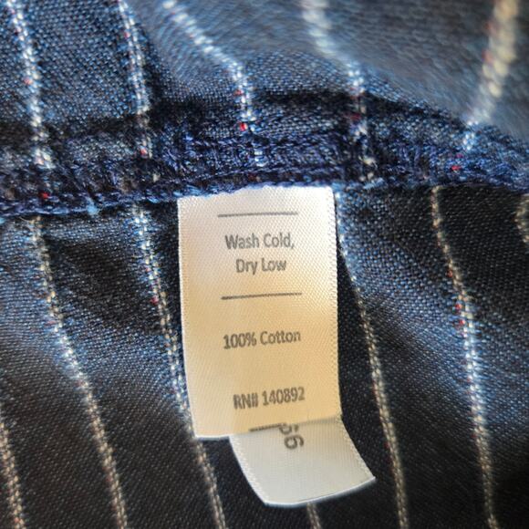 Marine Layer Short Sleeve Mini Stripe Shirt Button Front Casual Navy Men Large - Picture 8 of 8